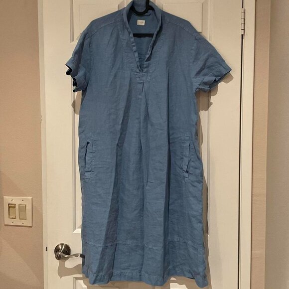 Poetry Blue Linen Dress - Picture 2 of 4